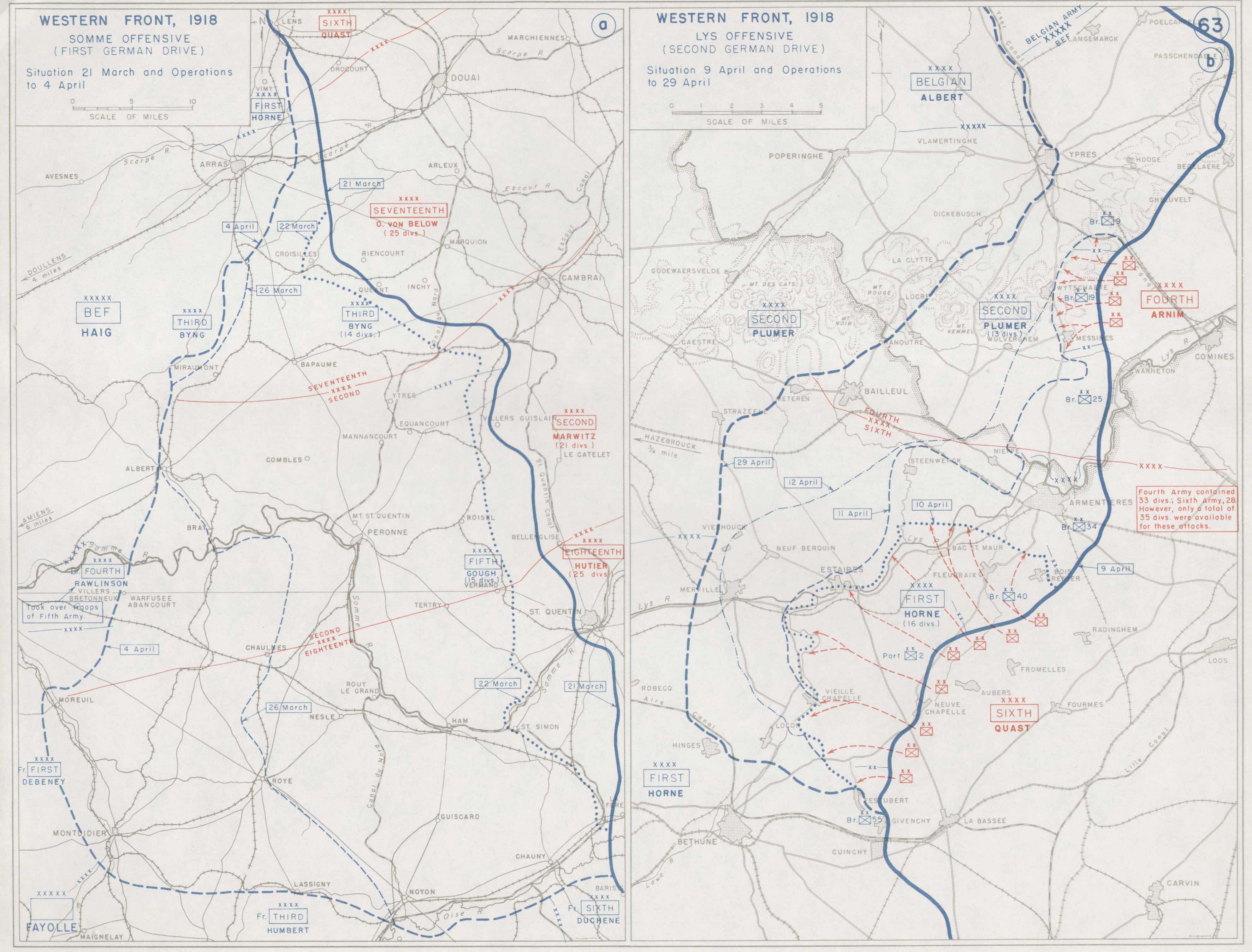 Map of Lys Offensive 9-29 April 1918